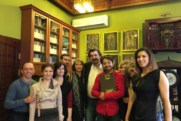 Arlekin receiving a gift from Igor Zolotovitsky in April of 2015.