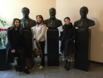 Trip to Moscow Art Theatre to study with the best theatre instructors of the world. always striving for the best at Arlekin Players Theatre. In the hallway of Moscow Art Theatre actors entrance.